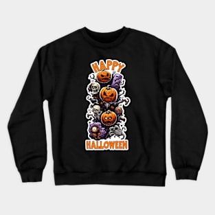 Scary Pumpkins And Skulls, Spooky, Horror, Halloween Crewneck Sweatshirt